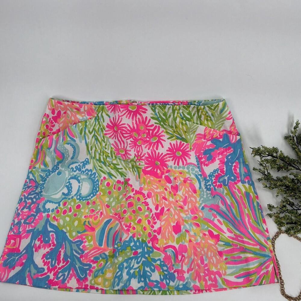 Lilly Pulitzer Marigold Mini Skort "Lovers Coral” Print Size 6 100% Cotton
